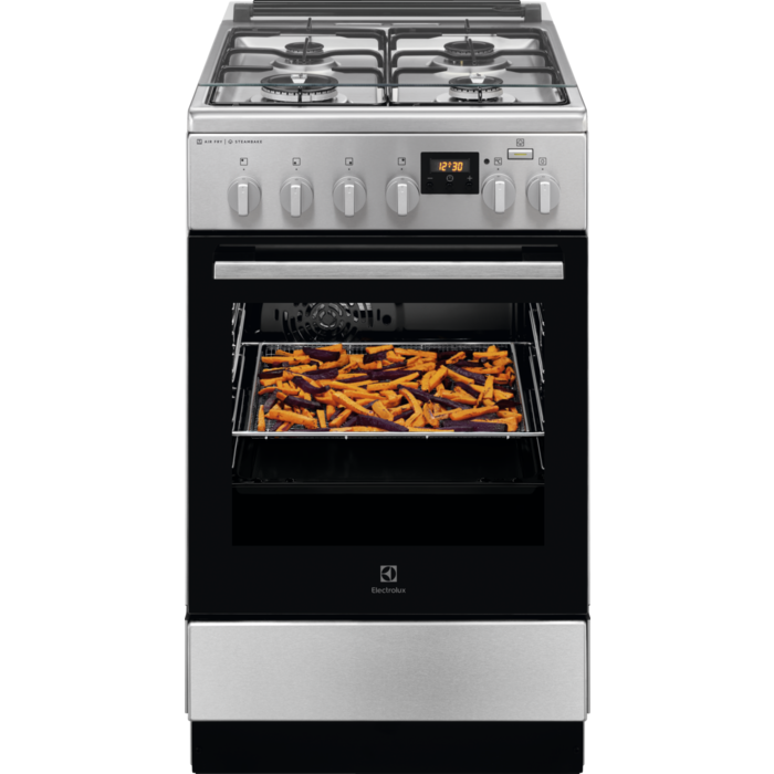 Electrolux Aragaz mixt SteamBake AirFry cataliza 50 cm inox LKK564201X