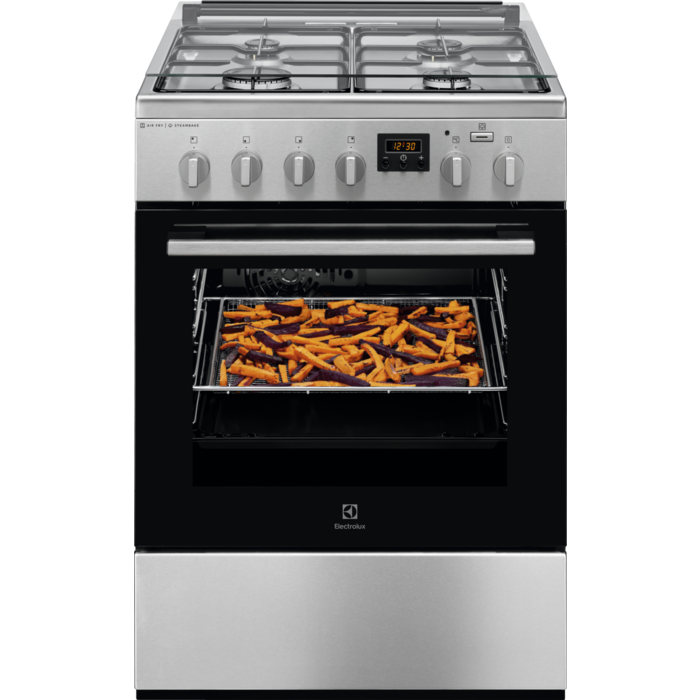 Electrolux Aragaz mixt SteamBake AirFry 60 cm inox antiamprentă LKK660201X