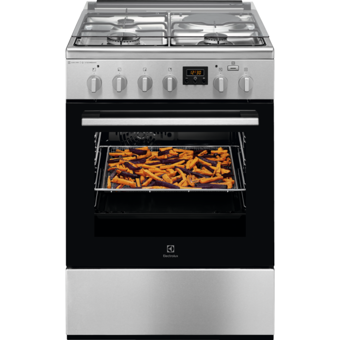 Electrolux Aragaz mixt SteamBake AirFry 60 cm inox antiamprentă LKM660200X