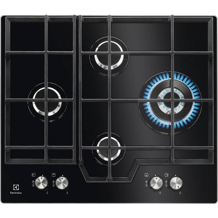 Electrolux Plită gaz pe sticlă 60 cm negru KGG6456K