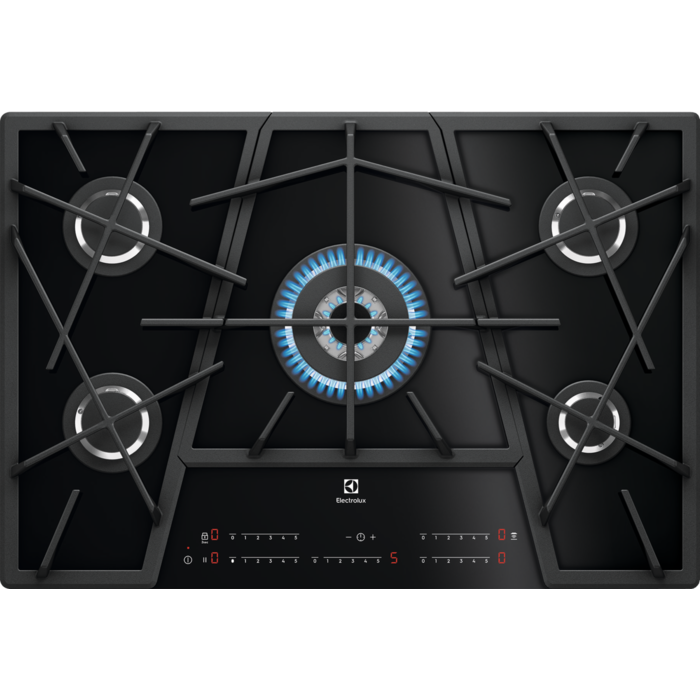 Electrolux Plită gaz 75 cm negru KGV7539IK