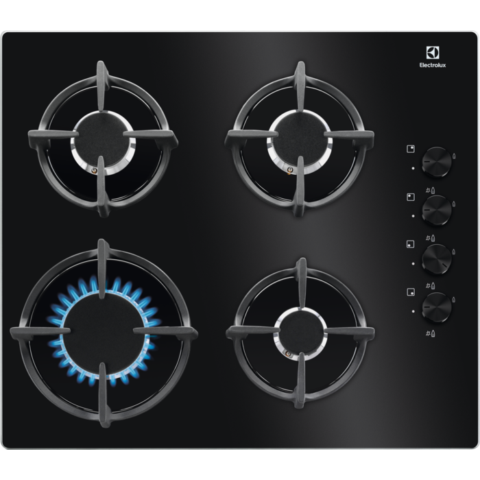 Electrolux Plită gaz pe sticlă 60 cm negru KGG6407K