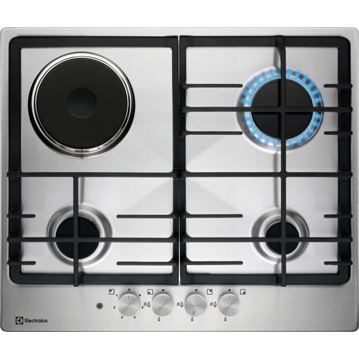Electrolux Plită mixtă electrică/gaz 60 cm inox KGM64311X