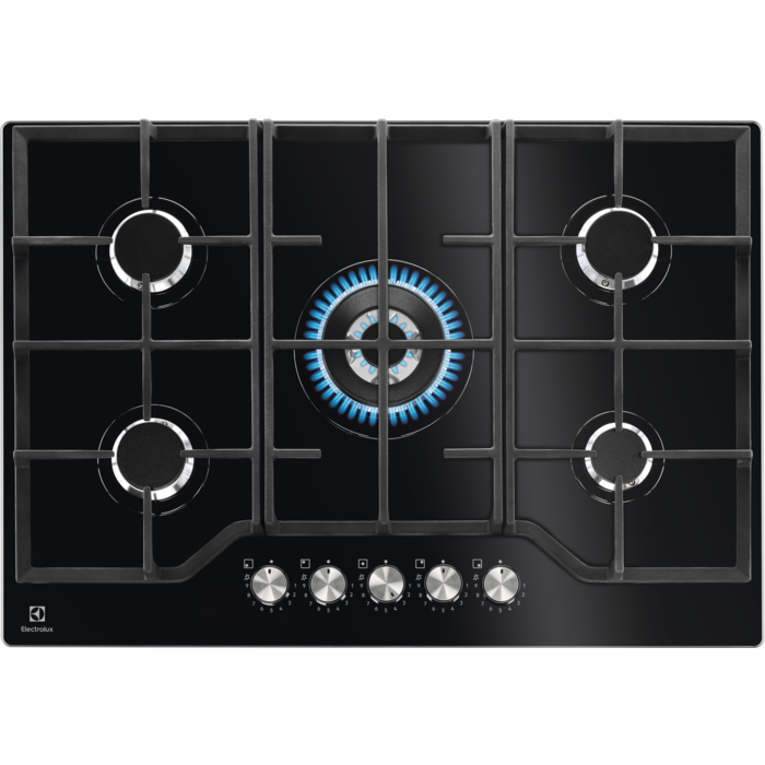 Electrolux Plită gaz pe sticlă 75 cm negru KGG75362K