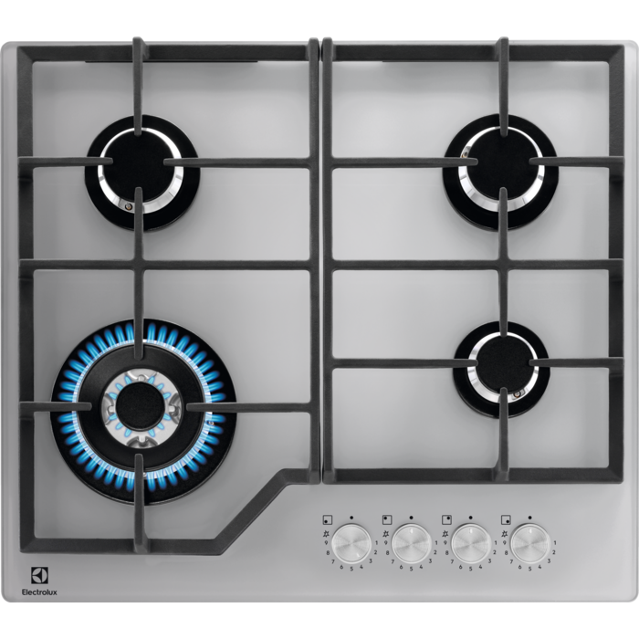 Electrolux Plită gaz pe sticlă 60 cm argintiu KGG64362S