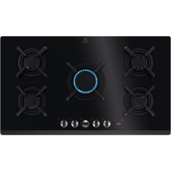 Electrolux Plită gaz pe sticlă 90 cm negru KGG953753K