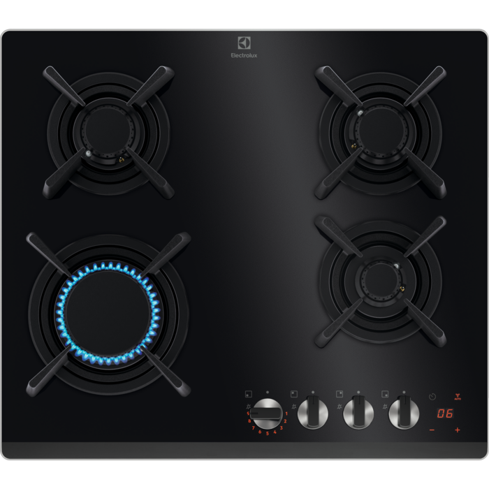 Electrolux Plită gaz pe sticlă 60 cm negru KGG643753K