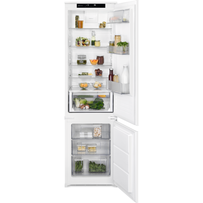 Electrolux Combină frigorifică încorporabilă Static low frost clasă F 289 litri H 188 cm Alb LNS8FF19S