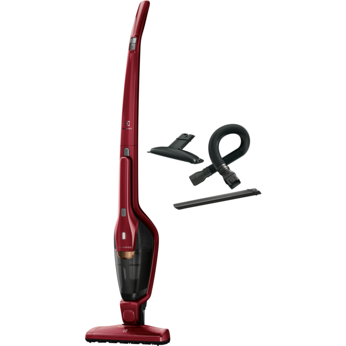 Electrolux Aspirator vertical cu acumulatori Ergorapido Classic EERC75WRK 35 min autonomie 18 V roșu