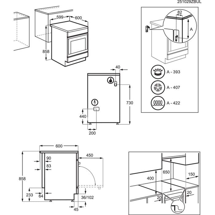 Aragaz mixt SteamBake cataliza 60 cm inox antiamprentă LKK664220X