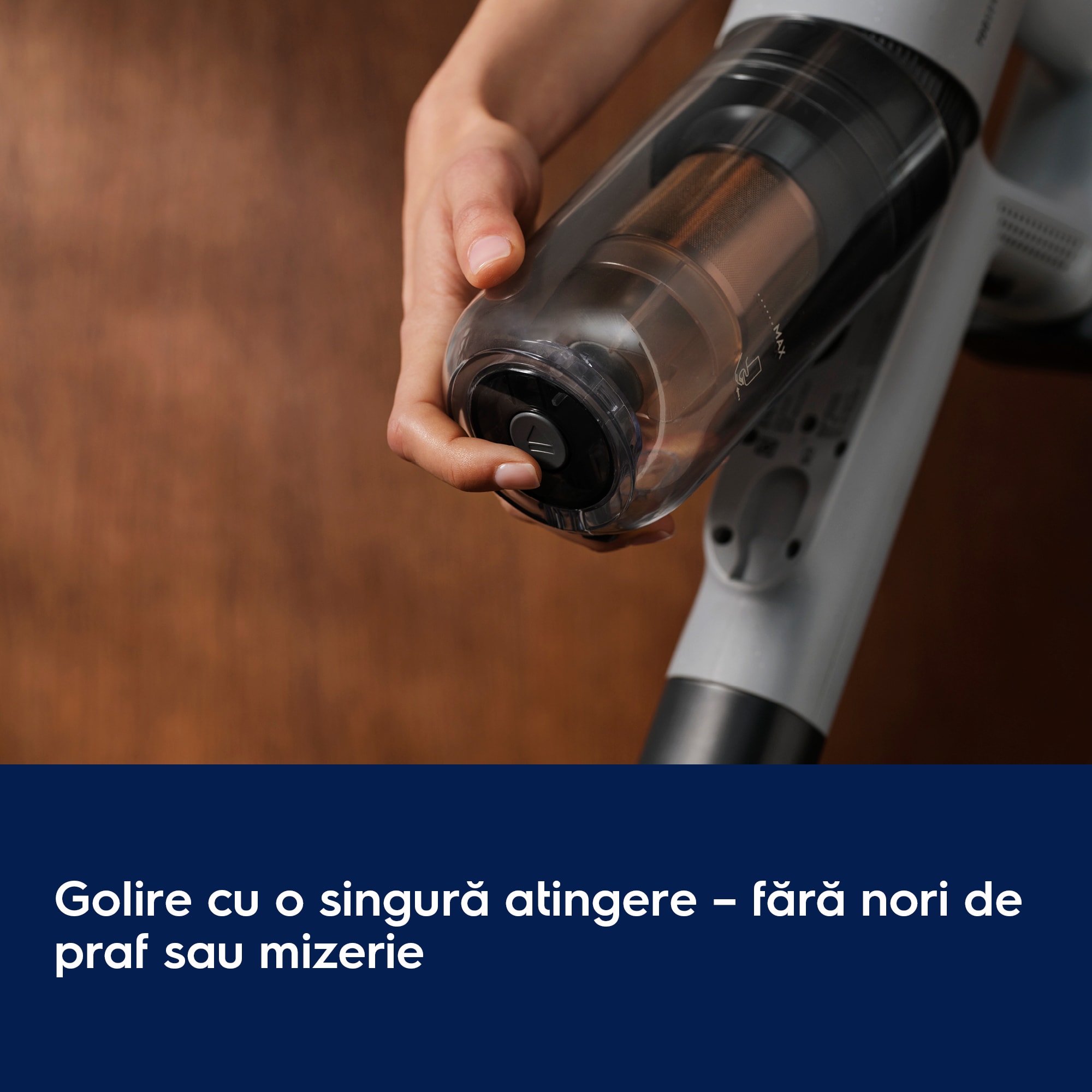 Golire cu o singură atingere – fără nori de praf sau mizerie