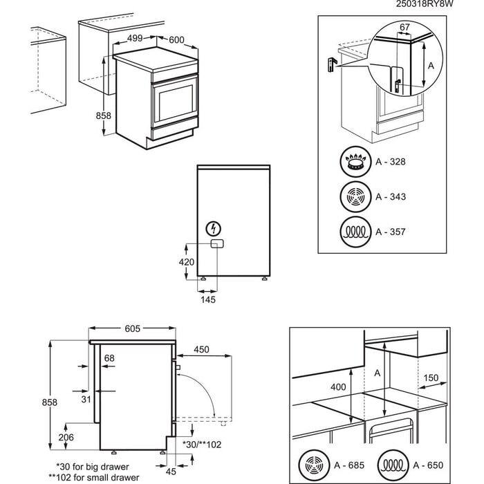 Aragaz electric SteamBake cataliza 50 cm inox LKI564266X