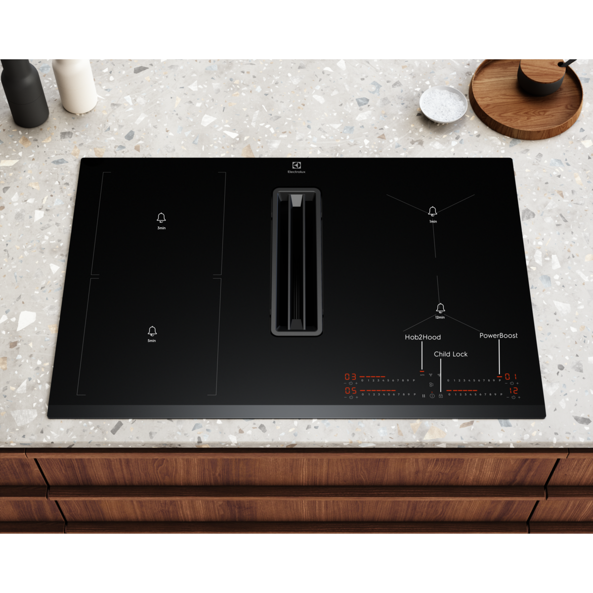 Electrolux - Plită cu hotă ComboHob - KCC83443