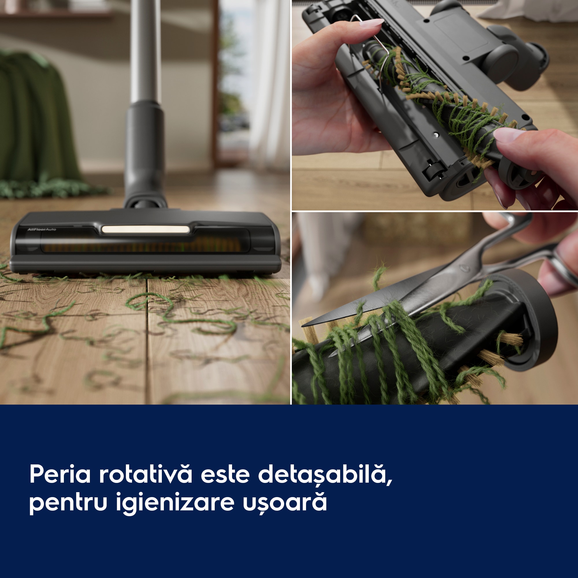 Peria rotativă este detașabilă, pentru igienizare ușoară
