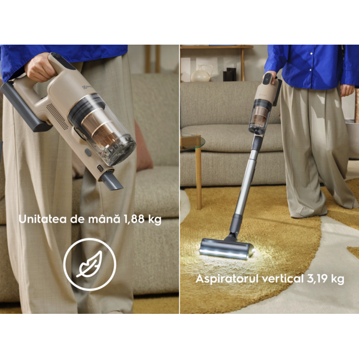 Unitatea de mână 1,88 kg Aspiratorul vertical 3,19 kg