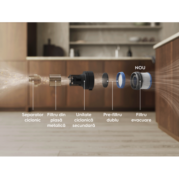 NOU Separator ciclonic  Filtru din plasă metalică Unitate ciclonică secundară Pre-filtru dublu Filtru evacuare