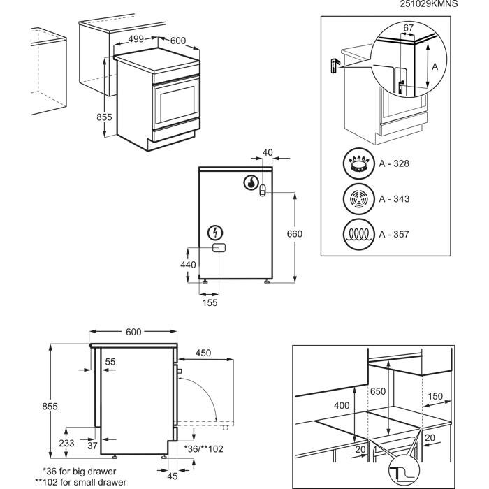 Aragaz pe gaz cataliza 50 cm inox LKG504012X Aragaz pe gaz
