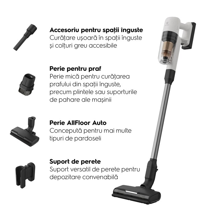 Accesoriu pentru spaţii înguste Curăţare ușoară în spaţii înguste și colţuri greu accesibile  Perie pentru praf Perie mică pentru curăţarea prafului din spaţii înguste, precum plintele sau suporturile de pahare ale mașinii Perie AllFloor Auto Concepută pentru mai multe tipuri de pardoseli Suport de perete