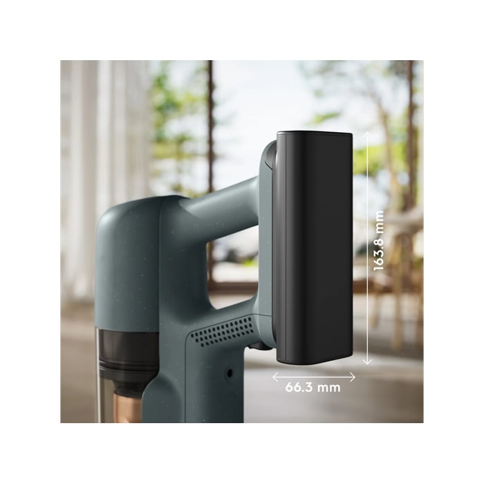 Battery-powered hand unit designed for easy portability.