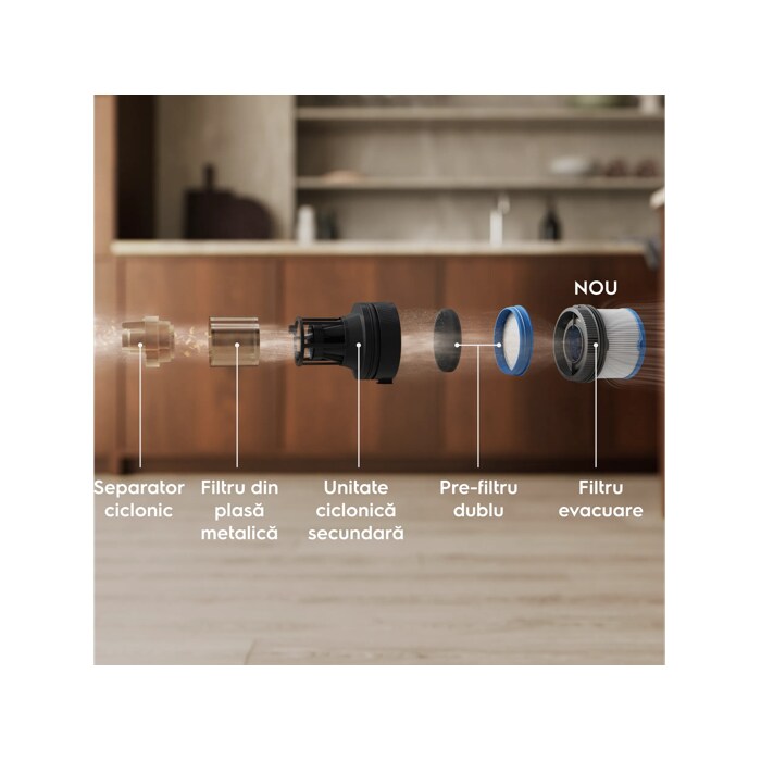 NOU Separator ciclonic  Filtru din plasă metalică Unitate ciclonică secundară Pre-filtru dublu Filtru evacuare