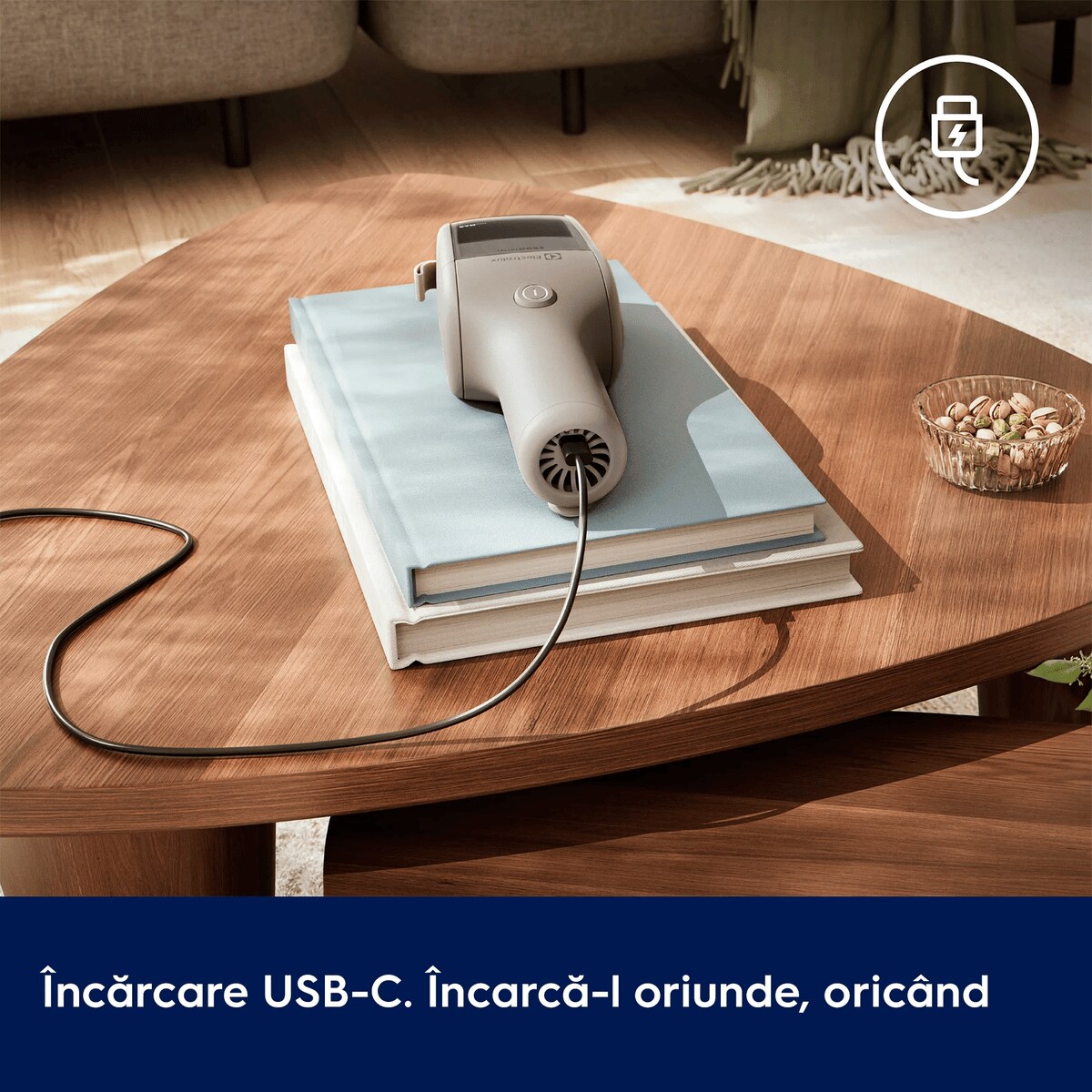 Încărcare USB-C. Încarcă-l oriunde, oricând.