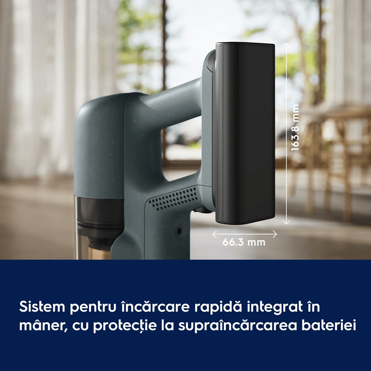 Sistem pentru încărcare rapidă integrat în mâner, cu protecţie la supraîncărcarea bateriei