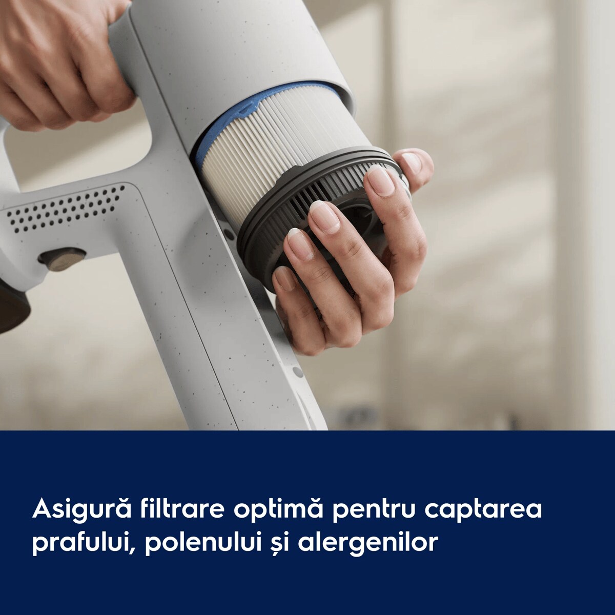 Asigură filtrare optimă pentru captarea prafului, polenului și alergenilor