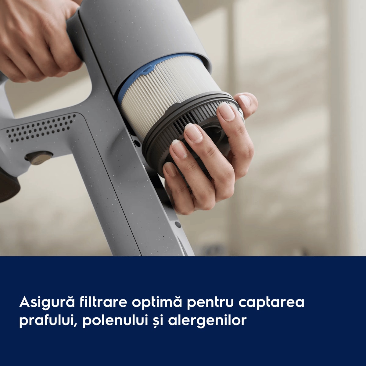 Asigură filtrare optimă pentru captarea prafului, polenului și alergenilor