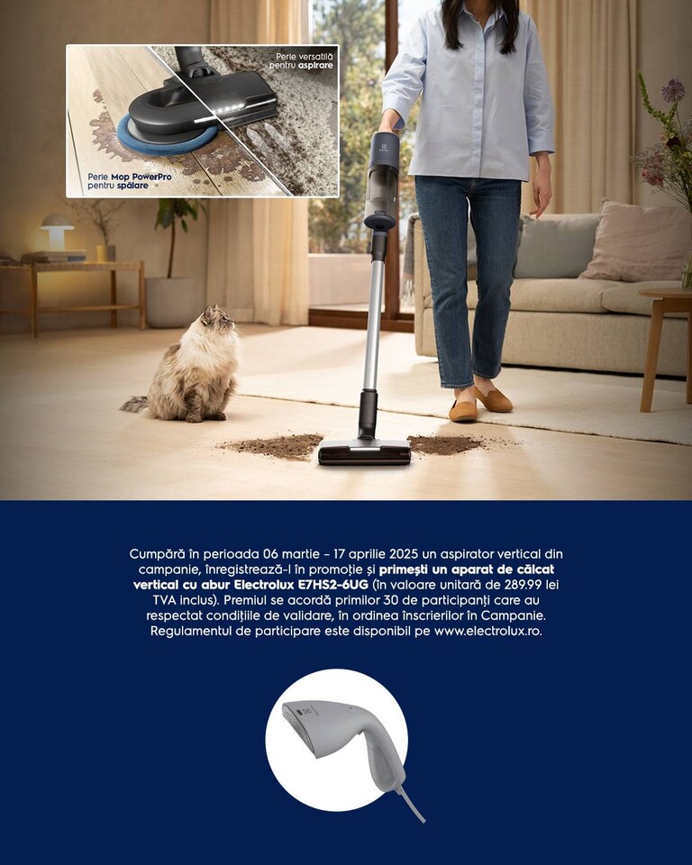 Cumpără un aspirator vertical și poţi câștiga un premiu la fel de ușor!