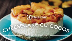 cheesecake cu cocos si ananas caramelizat